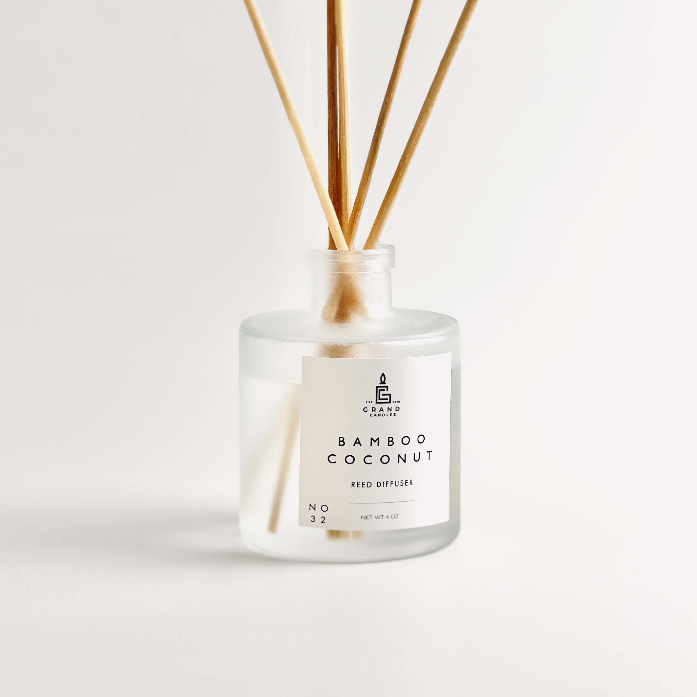 Bamboo Coconut Reed Diffuser  - Grand Candles LLC   