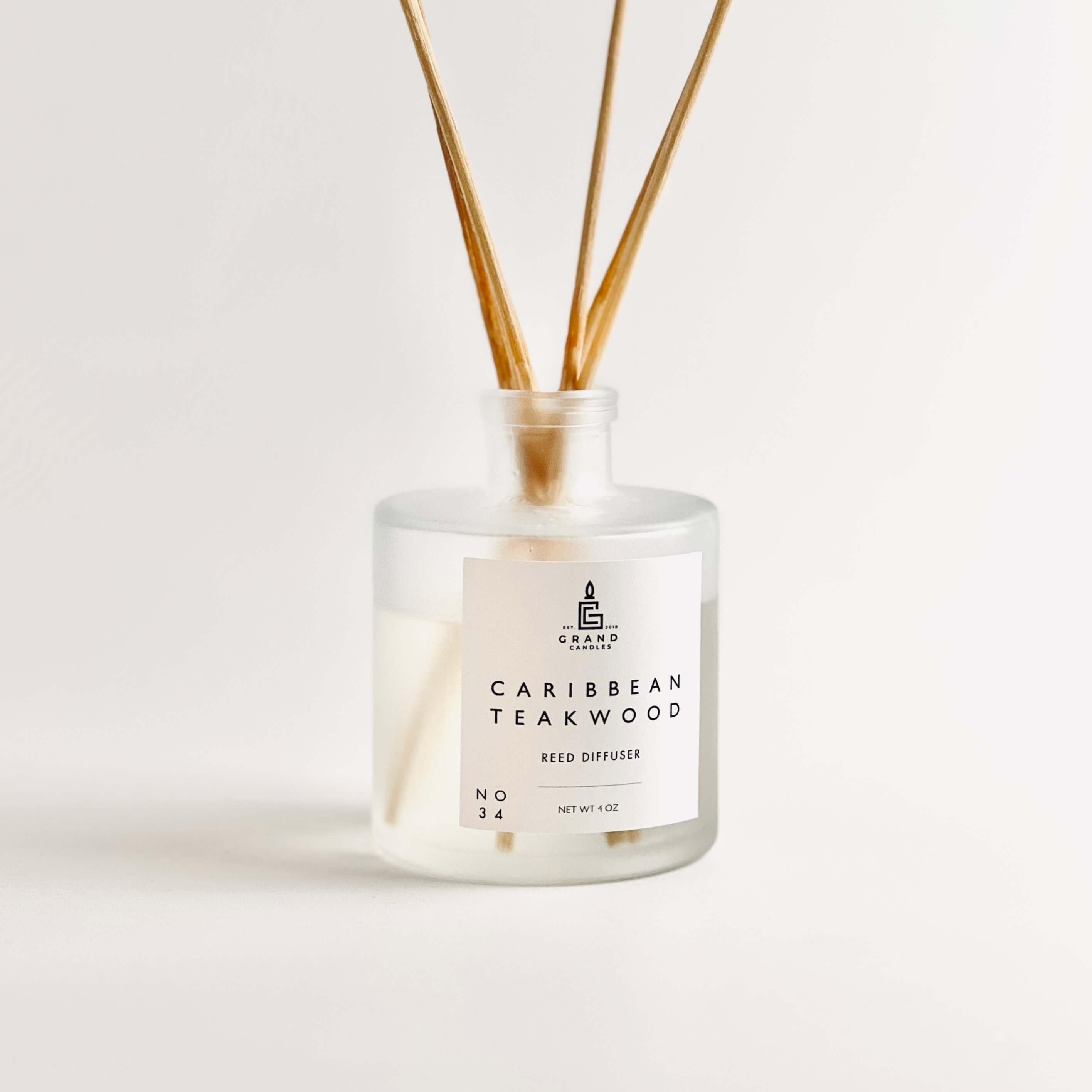 Caribbean Teakwood Reed Diffuser  - Grand Candles LLC   