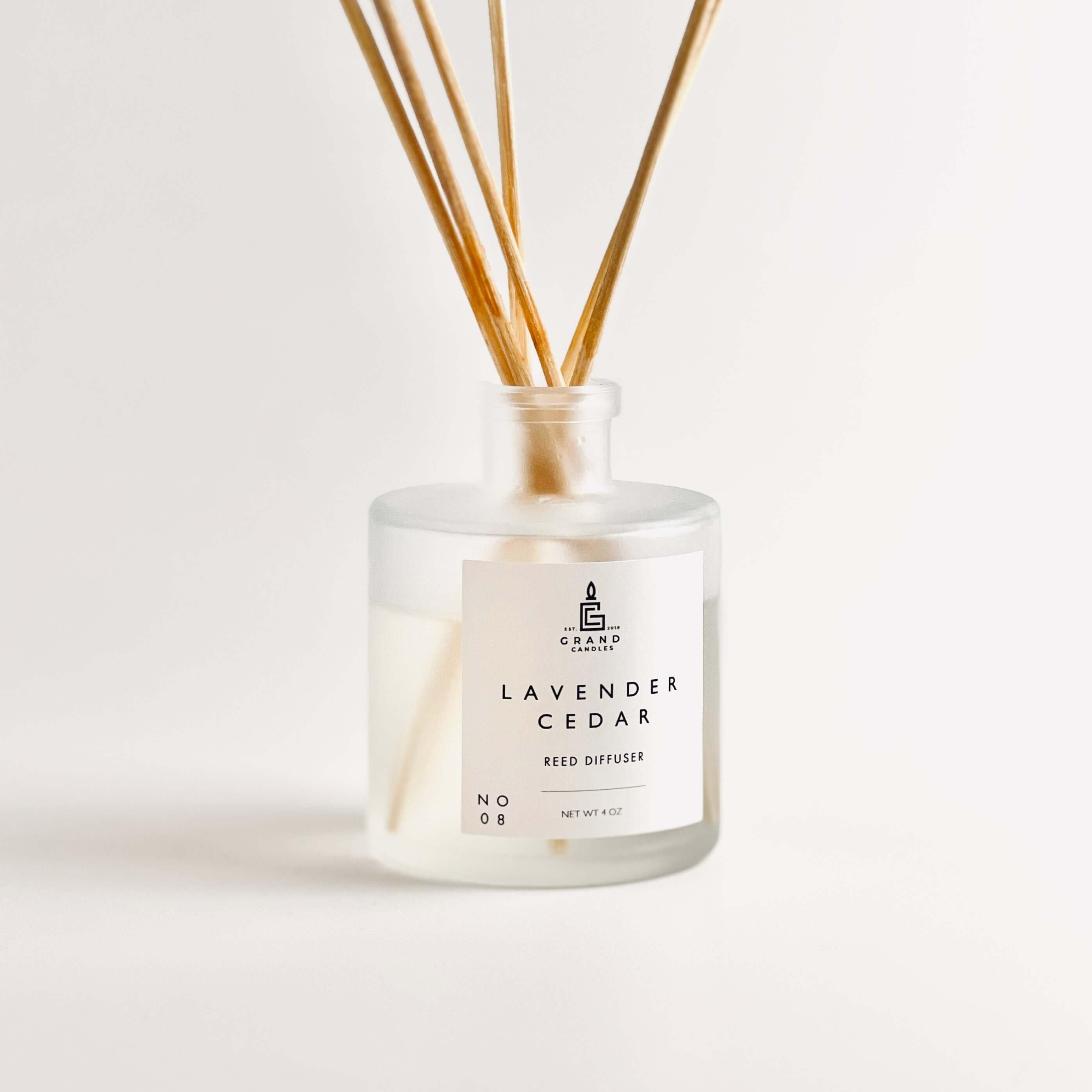 Lavender Cedar Reed Diffuser  - Grand Candles LLC   