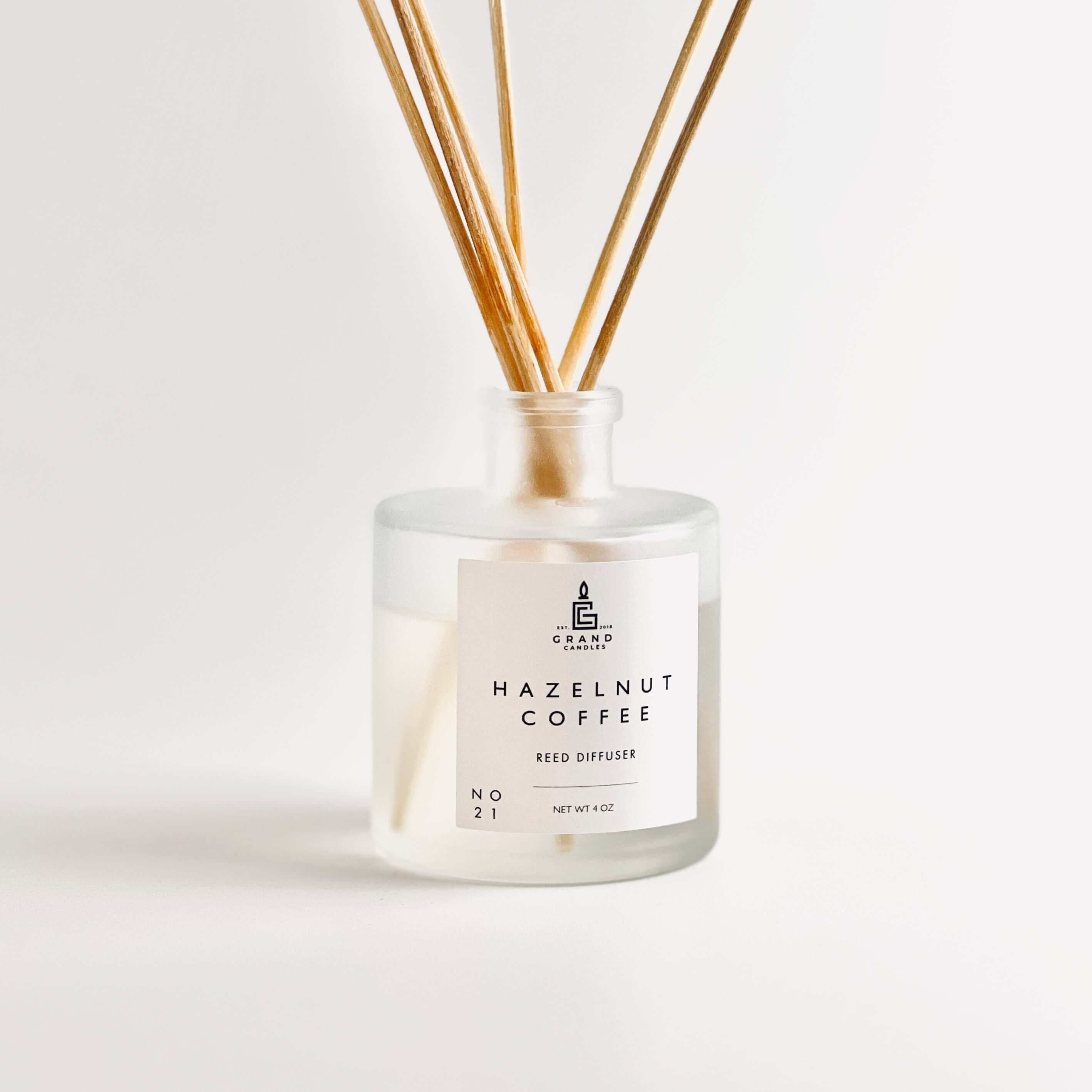 Hazelnut Coffee Reed Diffuser  - Grand Candles LLC   