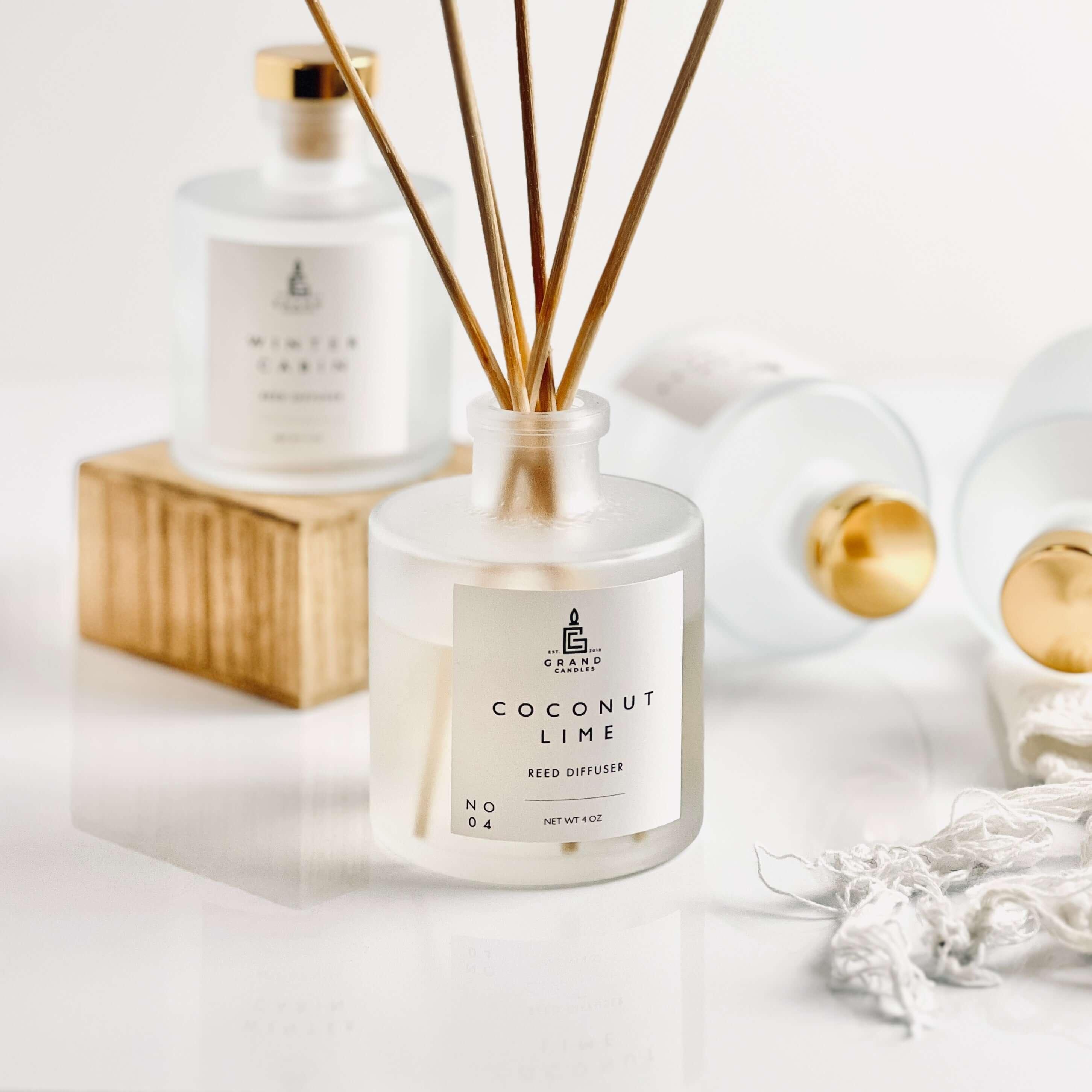 Coconut Lime Reed Diffuser  - Grand Candles LLC   