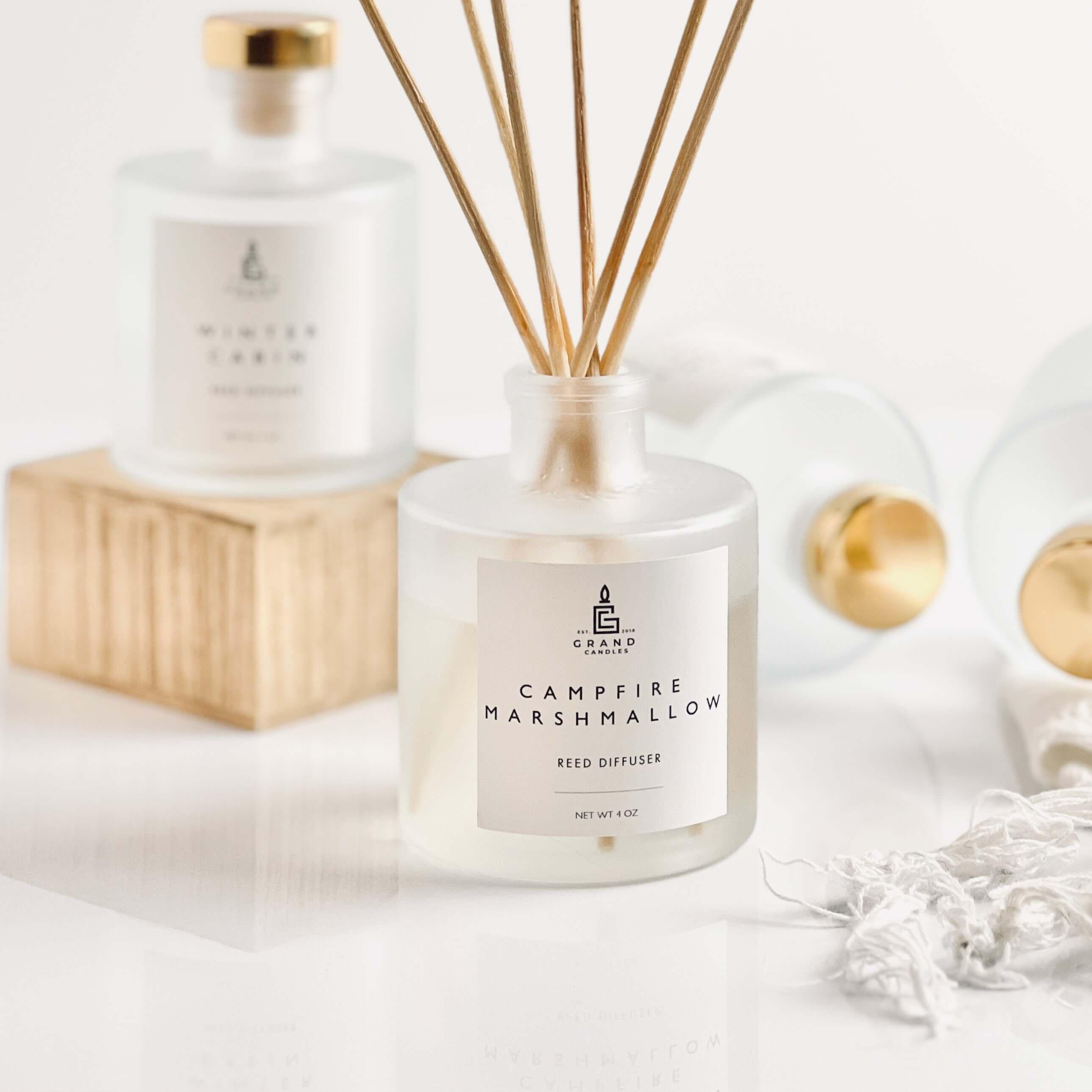 Campfire Marshmallow Reed Diffuser  - Grand Candles LLC   