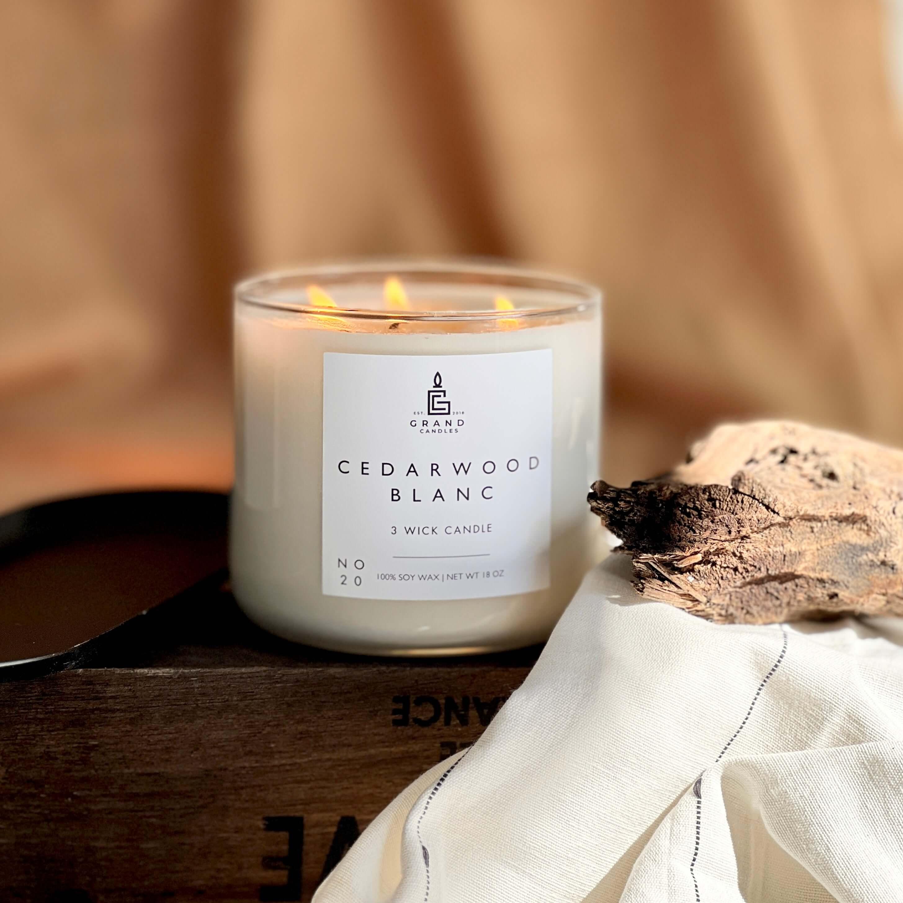 Cedarwood Blanc Candle  - Grand Candles LLC   