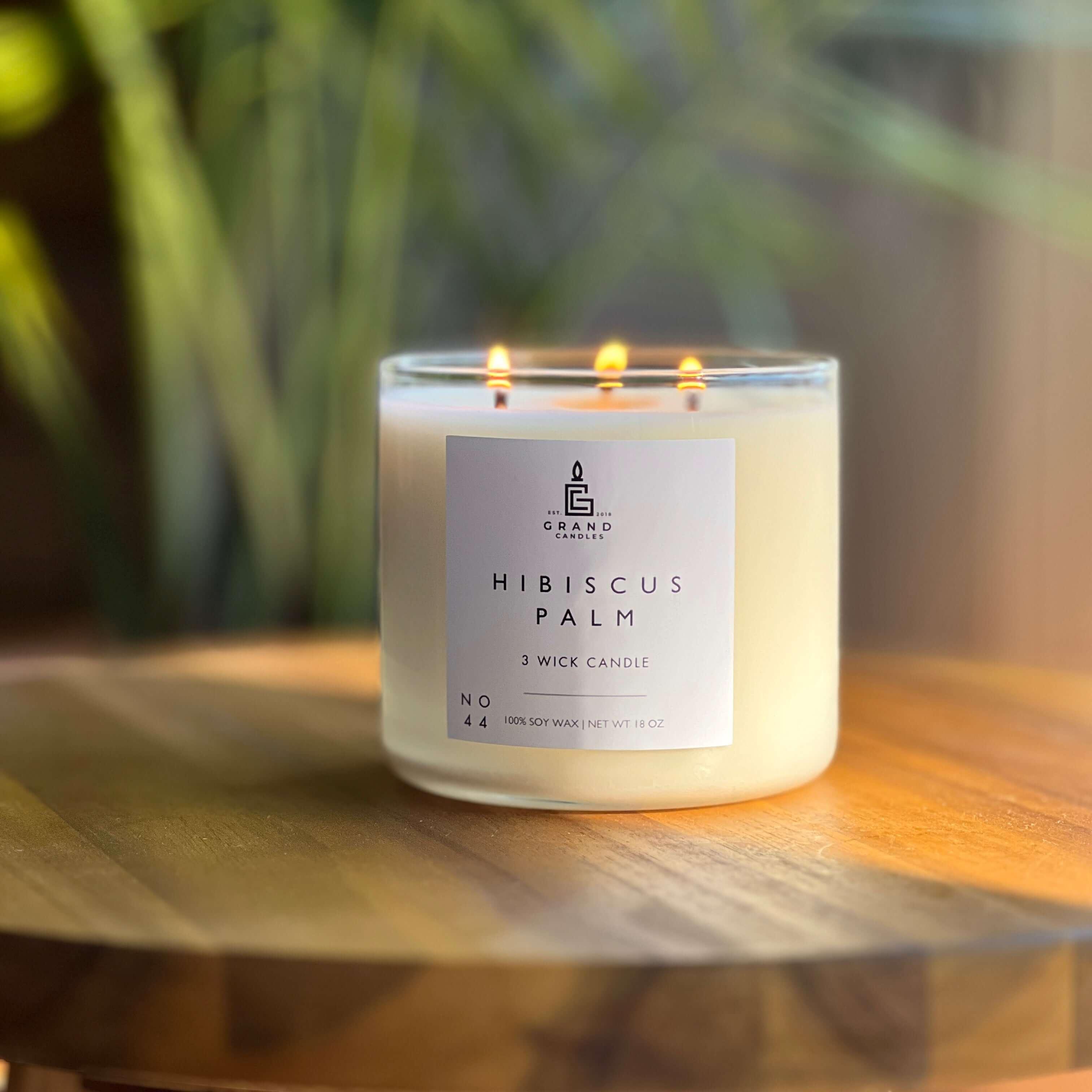 Hibiscus Palm Candle  - Grand Candles LLC   