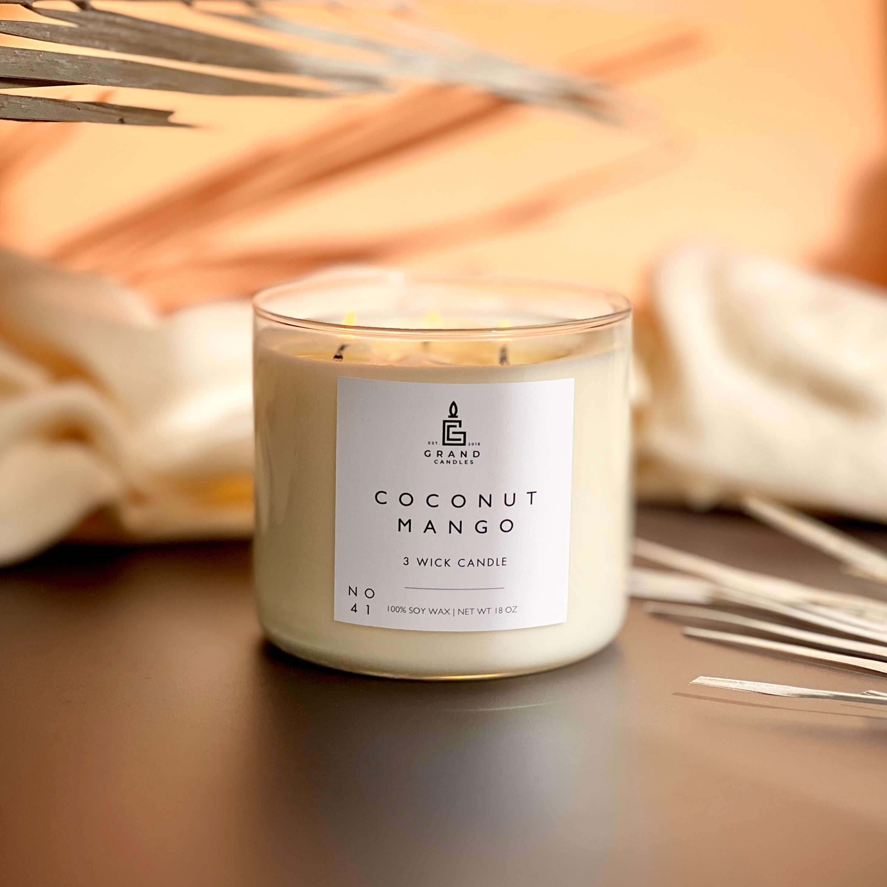 Coconut Mango Candle  - Grand Candles LLC   