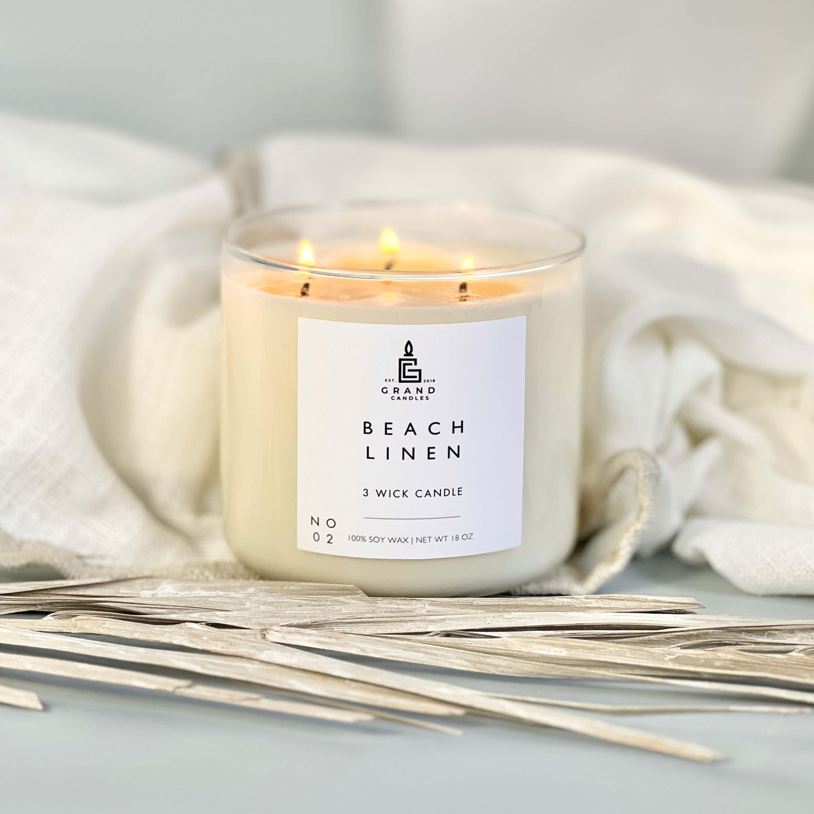 Beach Linen Candle  - Grand Candles LLC   