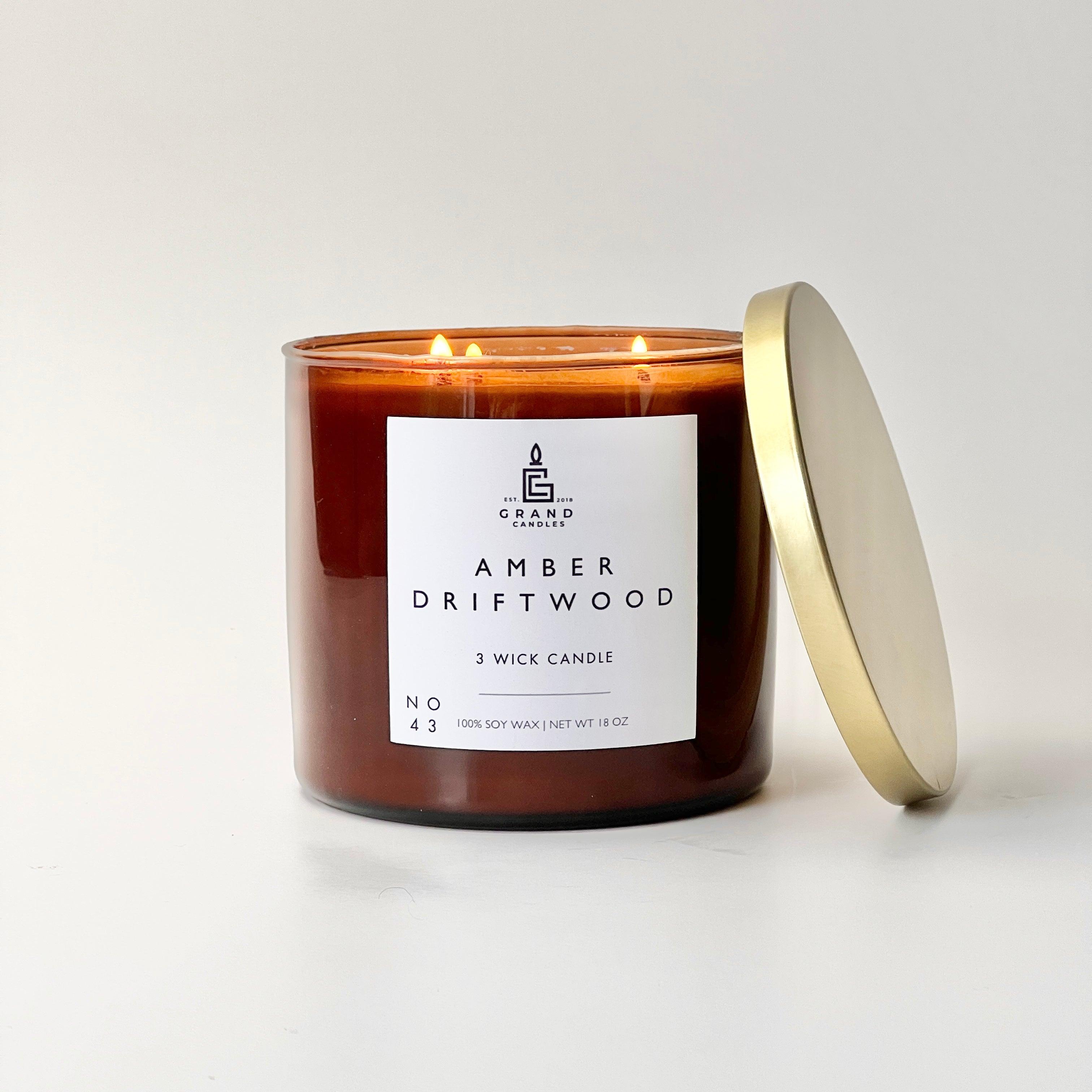 Amber Driftwood Candle  - Grand Candles LLC   