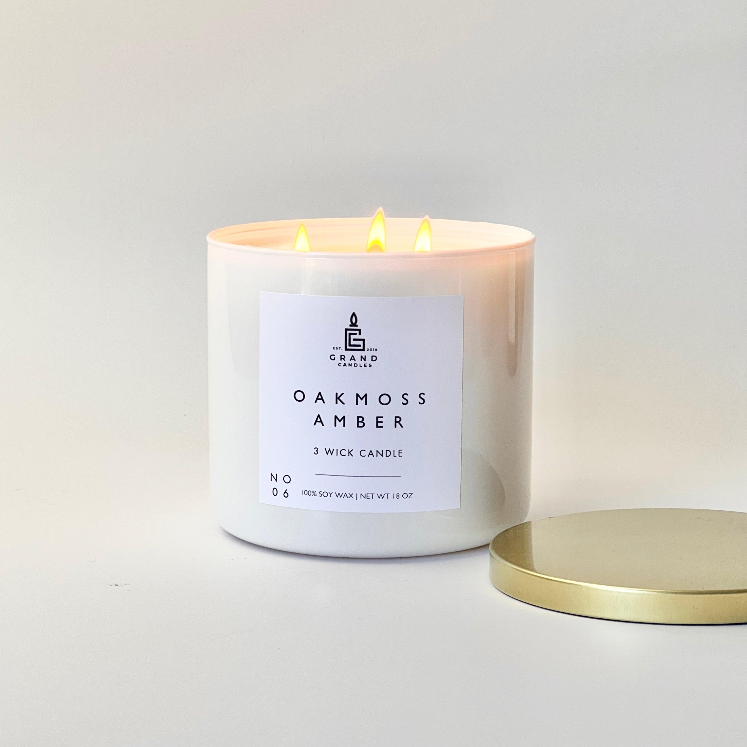 Oakmoss Amber Candle  - Grand Candles LLC   