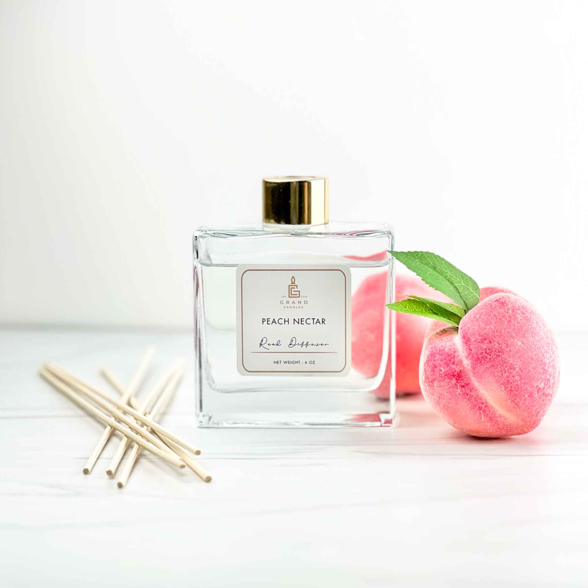 Peach Nectar Reed Diffuser  - Grand Candles LLC   